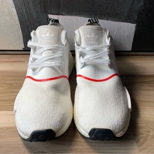Adidas NMD R1 White Solar Red carbon black